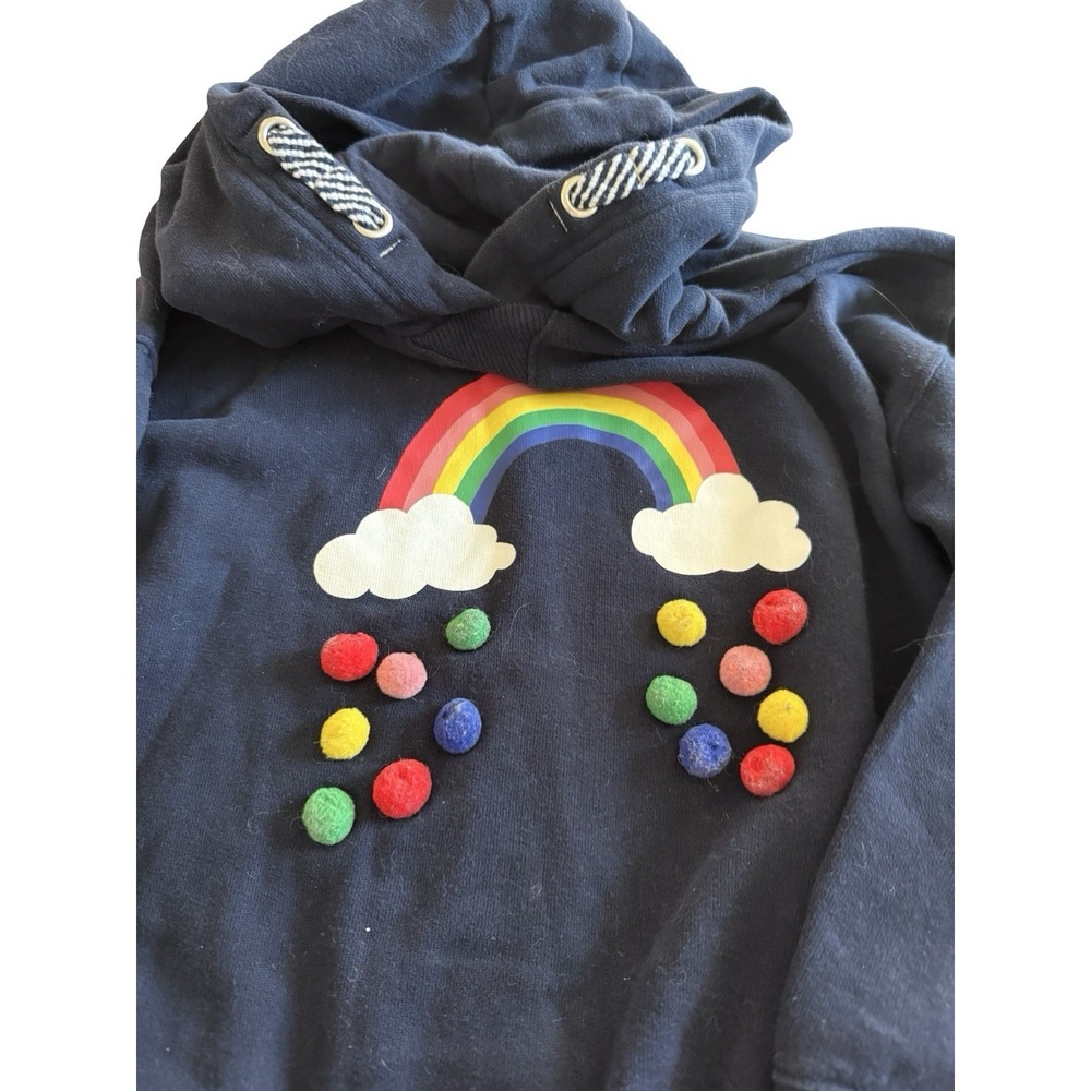 NEXT girls sz 7 years blue sweatshirt hoodie rainbow